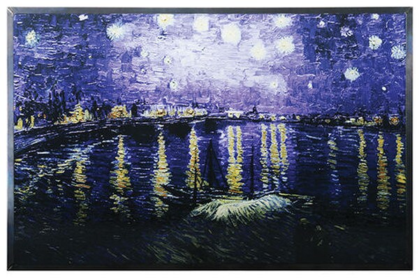 Starry Night Over the Rhone Art Glass Hanging by Van Gogh Replica